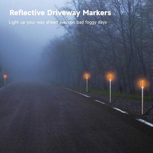 5 Joyibay PCS Solar Powered Driveway Markers, Solar Warming Landscape Lights, Solar Outdoor Driveway Lights, Landscape