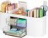 Marbrasse Desk Organizer, Beige - Pen Holder with 3 Drawers, Multi-Functional Organizer with 7 Compartments