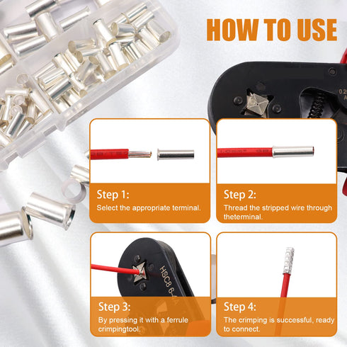 mankk 166 Pcs Wire Ferrules Kits: Silver Plated Copper Crimp Terminal Connector, 8 Sizes AWG