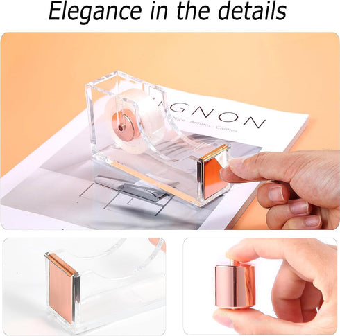 Desk Organizers and Accessories 7-Piece Set with 360-Degree Rotating Pen Holder, Acrylic Stapler, Tape Holder, Scissor,