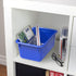 Storex Small Cubby Bins – Plastic Storage Containers for Classroom with Non-Snap Lid, 12.2 x 7.8 x 5.1 inches, Blue,