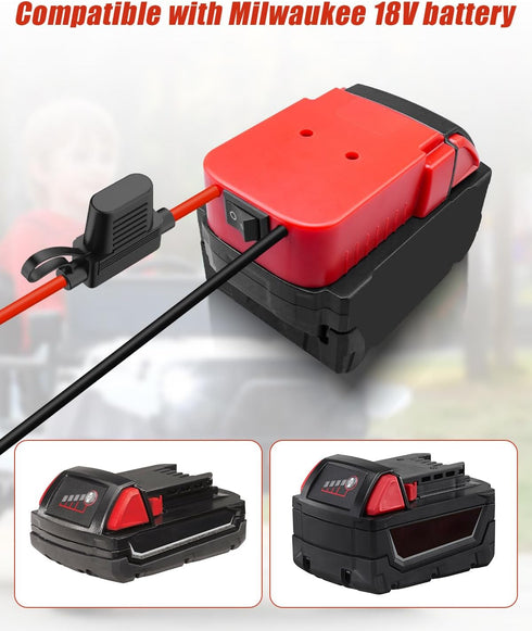 UTKFHT M18 18V Upgrade Power Wheel Adapter Kit Compatible with Milwaukee Battery with Voltage Regulator Fuse and Wire