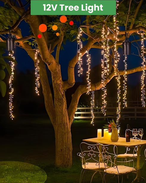12V GU5.3 MR16 Bulb, 2700K, IP67 Low Voltage Brass Hanging Light Outdoor, Landscape Pendant Tree Light, Replaceable LED