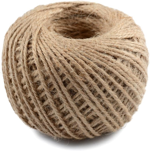 328 Feet Natural Jute Twine - 3 Ply Gift Wrapping String for DIY Crafts and Gardening Applications