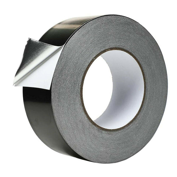 2 Inch Black Aluminum Foil Tape, 20M, Professional Grade Roll Adhesive Sealing Duct Tape