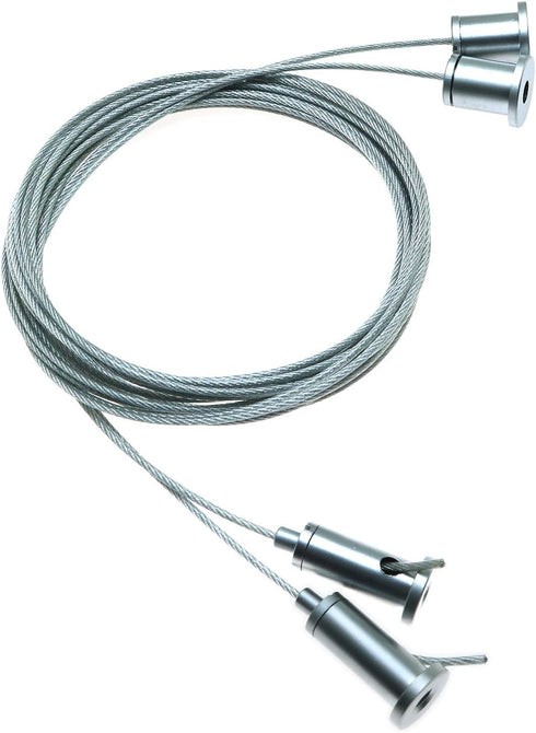 Longdex 2PCS 2m/6.56ft Light Suspension Cable Adjustable Pearl Chrome Stainless Steel Suspension Wire Cables Hanging