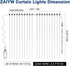 20ftx10ft 600 ZAIYW Dual Color Curtain Lights LED Christmas Curtain Lights with Remote Plug, Connectable Lights Curtain