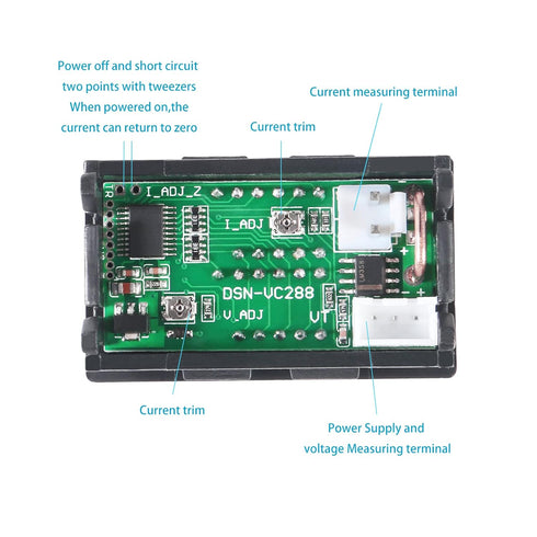 6pcs Digital Voltmeter Ammeter DC 100V 10A, Voltage Current Volt Amp Meter Tester, Dual LED Display Panel with Connect