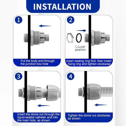 Yariwiz 10 Pack Liquid Tight Conduit Coupling - 1 Inch Plastic