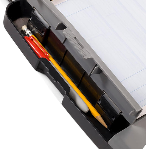 Officemate Portable Clipboard Storage Plastic Case for A4 Sizes, Charcoal (83301), 11-3/4"w x 1-1/2"d x 14-1/2"h