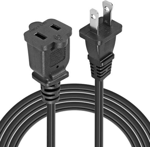 VSEER 2 Prong Extension Cord US AC 2-Prong Male and Female Power Cable SPT2 16AWG 13A/125V, 10FT, Black