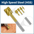 Lukcase 20pcs Set 1/8" Trimming, 2 Wood Carving Bits Titanium Coated Engraving Router Bit, HSS Rotary Burr with Shank