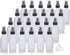 JUVITUS 2 oz Frosted Clear Glass Boston Round with Black Mist Sprayer, 24 pack + Funnel