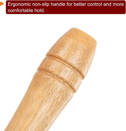 3pcs Wooden File Handle, 4.25 Inch 5mm Round Hole Ergonomic Handles with Metal Collar for Metal Files