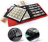 MUDOR Premium PU Classic 4 Ring Binder, Empty Stockbook for Stamps, Documents, Coins, Red