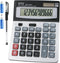 Desk Calculator, 12 Digit Extra Large LCD Display, Big Buttons, PXY Two Way Power Battery and Solar for Office
