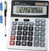 Desk Calculator, 12 Digit Extra Large LCD Display, Big Buttons, PXY Two Way Power Battery and Solar for Office