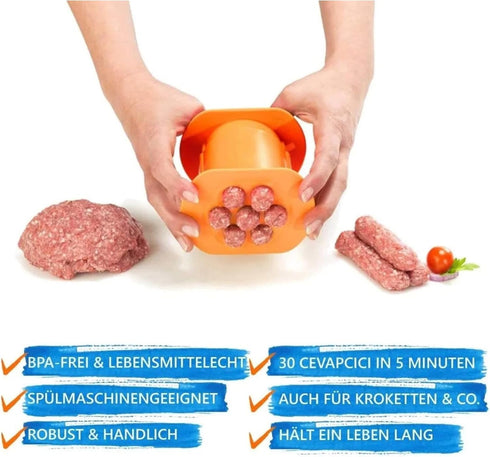 Generic Manual Sausage and Hot Dog Maker, Non-Stick Sausage Mold for Home Cooking, Barbecue and Kitchen Use