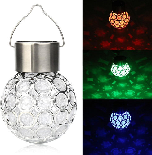 Rotatable Solar Outdoor LED Round Ball Lights, 1 Pack, Multicolor, IP44, Waterproof,