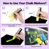 Window Paint Markers for Glass Washable - 8 Pack 15mm Jumbo Liquid Chalk Marker, Neon for Cars, White Board, Mirrors