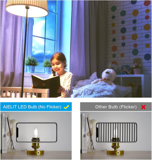 Dimmable E26 Bulb 25 5000K, 120V 200LM, 2W B11 Bulbs 4 Pack LED Candelabra Watt Equivalent, Daylight White Chandelier