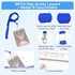 50pcs Fushing Clear Plastic Vertical Name Tags Badge ID Card Holders and Blue Neck Lanyards with Swivel Hook