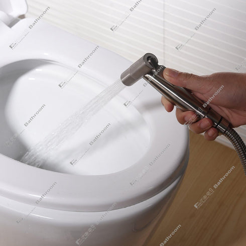 Ownace Set Brushed Nickel Hand Held Bidet Sprayer Qualitied Stainless Steel Diaper Sprayer Shattaf Complete for Bidet