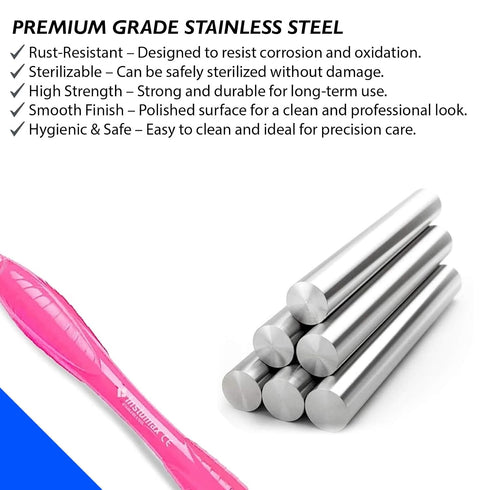 23/15 Probe UNC Pink Silicone Handle Stainless Steel Dental Periodontal Measuring Probe Professional Diagnostic