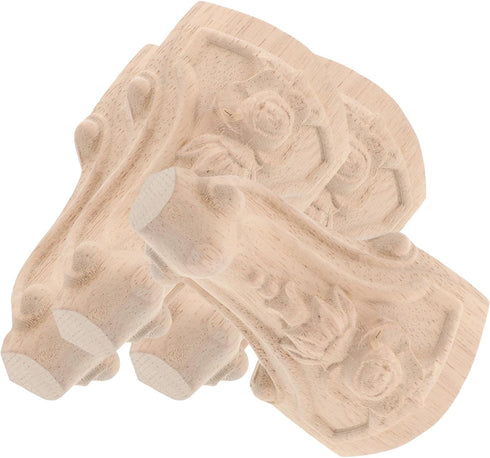 Sosoport 4pcs Solid Wood Carved Furniture Legs Replacement Table Legs for Coffee