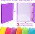 Fulmoon 6 Pack Economy Flexible Plastic 3 Ring Binder with Pocket, Assorted Colors (Clear, 0.5 Inch)
