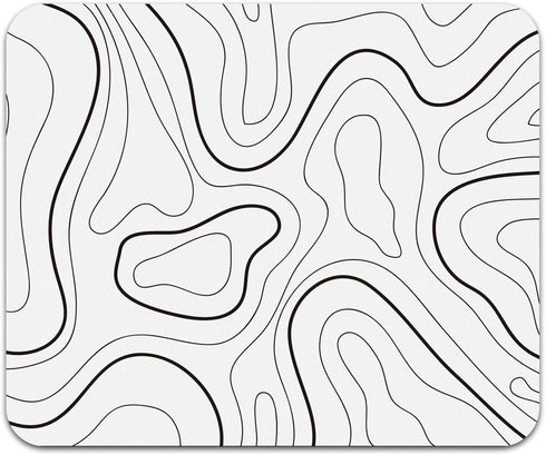 Audimi Topographic Contour Mouse Pad, Minimalist Map for Laptop Wireless Mouse, Home Office Travel, 9.5x7.9 Inch