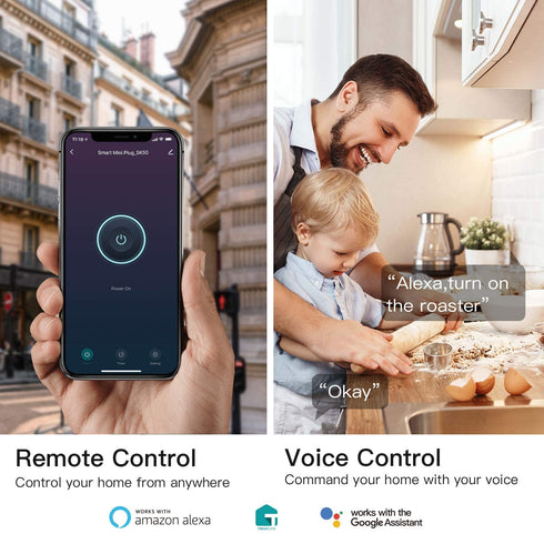TREATLIFE Smart Plug, 2.4GHz 15 Amp Wifi Outlet with Child Lock, Compatible with Alexa and Google Assistant, 1 Pack
