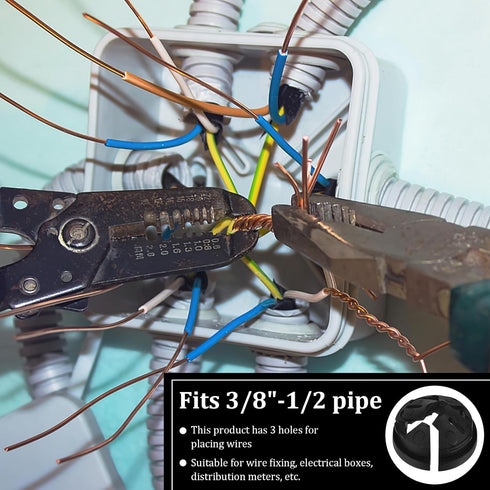 150 Pieces 3/8-1/2 Inch Non-Metallic Button Push-in Cable Connector, Plastic Electrical Conduit Fittings for Junction