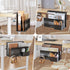Desk Side Storage Organizer, 2 Tier Under Desk Laptop Holder, Clamp on Desk Shelf, Black