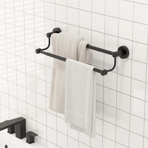 16-26 Inches SUS304 BESy Adjustable Double Bath Towel Bar for Bathroom Stainless Steel Towel Holder, Hotel Style Wall