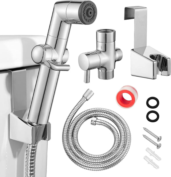 JONKEAN Muslim Shower, Water Pressure Control Toilet Bidet Sprayer, Multi-Function Diaper Sprayer