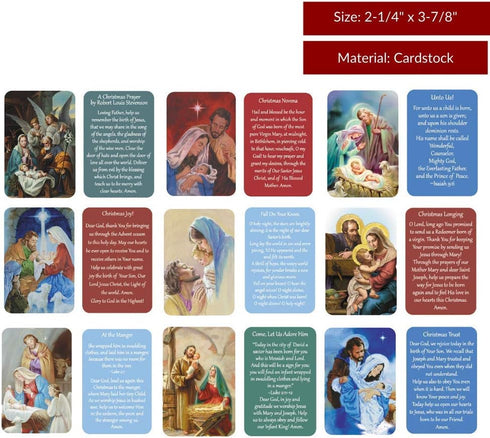 Christmas Prayers Wallet Card Assortment, 54 Cards Per Pack, Bible Scripture