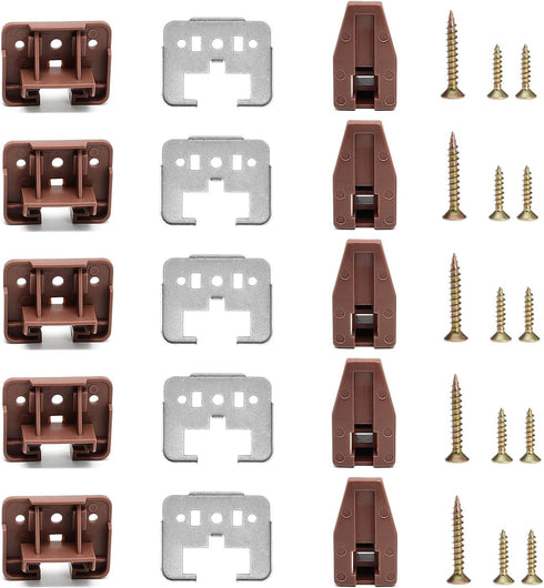 Surf turtle 5 Pack Drawer Slide Track Guide Glide with Metal Backing, Compatible with