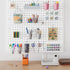 FZK Peg Board, 4 Pack Plastic Wall Organizer, White Pegboard, No Drilling Required, 24x24 inch for Craft Room