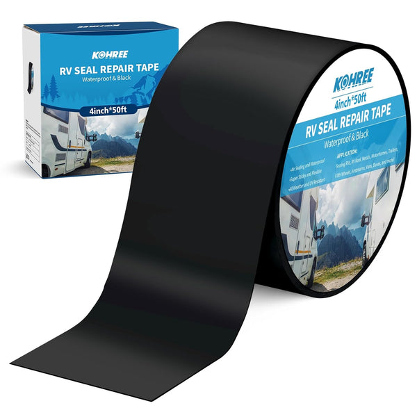 Kohree Butyl Sealant Tape, 4 Inch x 50 Foot RV Roof Tape, Waterproof UV & Weatherproof for RV Repair and Sealing