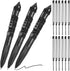 Tungsten Steel Military Tactical Pen, 3 Pack with 12 Black Ballpoint Refills, Emergency Self Defense, Professional
