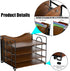 Black Desk File Organizer, 4-Tier Wood Organizers with 5 A4 File Folders, Letter Size for Office, School, Home