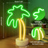 LED Palm Tree Neon Sign Battery/USB Powered Coconut Tree Light with Stand, Palm Tree Lights Tabletop Lamp for Bedroom