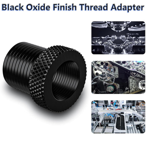 2 Pack Thread Adapters and Washers, 1/2x28 to 3/4x16 Steel Thread Protector with Rubber Washer (Black)