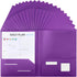 Fulmoon 48 Pack Plastic Folders with 2 Pockets, Heavy Duty File Folders for School Office Home Business