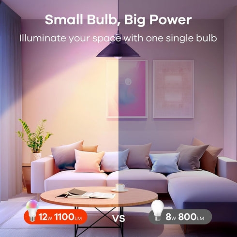 OREiN Matter Smart RGBTW Bulb, 1100 Lumens 75W Equivalent, Color Changing Light Bulbs, A19 Smart Bulbs 2.4Ghz WiFi