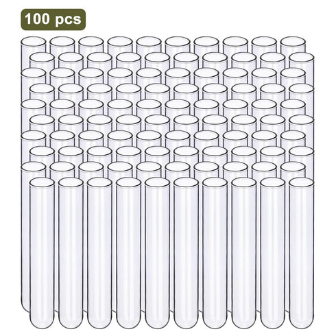 Glass Test Tubes, Pack of 100, Sturdy Round Bottom Clear Test Lab Tubes