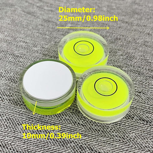 4Pcs Small Circular Bubble Levels, Mini Stick-on Bubble Spirit Level Measuring Layout Tools (25x10mm)