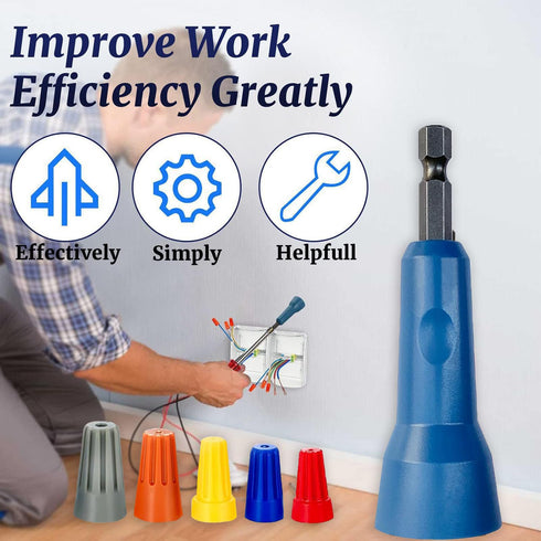 25 Pcs Wire Connectors & 1 Pc Blue Wire Nut Twister, Insulating Insert Twist Electrical Wire Connectors Kit