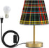 Dimmable ALAZA Table Lamp for Bedroom Nightstand Multicolor Buffalo Plaid Checkered Bedside Lamp with USB Port Fabric